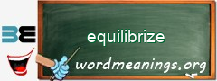 WordMeaning blackboard for equilibrize